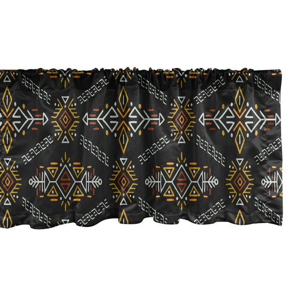 Ambesonne Arrow Window Valance, Aztec Inspired and Ethnic, 42" x 12", Charcoal Grey Orange