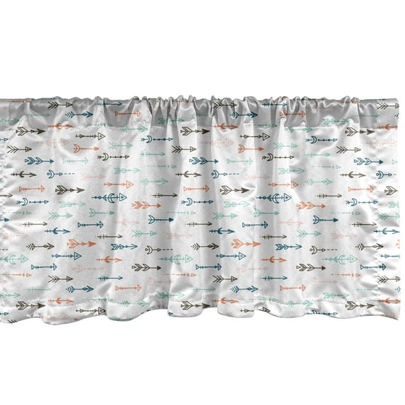 Ambesonne Arrow Window Valance, Bohemian and Aztec Inspired, 54" X 18", Multicolor