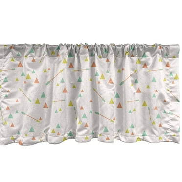 Ambesonne Arrow Window Valance, Nursery Concept Little Soft Colored Triangle, Curtain Valance for Kitchen Bedroom Decor with Rod Pocket, 54" X 18", Salmon Multicolor