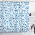 thumbnail image 1 of Ambesonne Art Blue Shower Curtain, Mosaic Square Tiles Design, 69"Wx84"L, Multicolor, 1 of 2