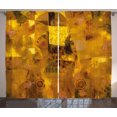 thumbnail image 1 of Ambesonne Art Curtains 2 Panel Set, Vintage Woman Drawing, 108" x 90", Ginger Earth Yellow, 1 of 3