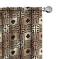 thumbnail image 1 of Ambesonne Art Deco Window Curtains, Transitioned Tetragons, Each 28" W x 63" L, Dark Brown and Camel, 1 of 4