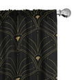 thumbnail image 1 of Ambesonne Art Deco Curtains, Black Classic Scales Art, Pair of 28"x63", Black and Sand Brown, 1 of 5