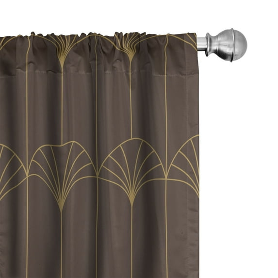 Ambesonne Art Deco Curtains, Brown Simple Vintage Motif, Pair of 28"x95", Dark Brown and Sand Brown