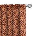 thumbnail image 1 of Ambesonne Art Deco Curtains, Overlapping Asian Squares, Pair of 28"x63", Sand Brown Pale Maroon, 1 of 4