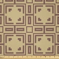 thumbnail image 1 of Ambesonne Art Deco Fabric by the Yard Microfiber, Square and Rectangle Motif, 10 Yards, Pale Camel Mauve Taupe, 1 of 2