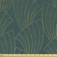 thumbnail image 1 of Ambesonne Art Deco Fabric by the Yard Upholstery, Ornamental Vintage Flowers, 5 Yards, Teal Earth Yellow, 1 of 5
