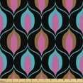 thumbnail image 1 of Ambesonne Art Deco Fabric by the Yard Upholstery, Retro Whimsical Shapes, 5 Yards, Pink Charcoal Grey Blue, 1 of 5