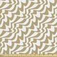 thumbnail image 1 of Ambesonne Art Deco Fabric by the Yard Upholstery, Vintage Irregular Waves, 1 Yard, Almond and White, 1 of 5