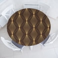 thumbnail image 1 of Ambesonne Art Deco Fitted Round Tablecloth, Minimalist Square Print, 56"- 60" Diameter, Apricot and Chocolate, 1 of 5