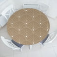 thumbnail image 1 of Ambesonne Art Deco Fitted Round Tablecloth, Pale Brown Classic Scales, 40"- 44" Diameter, Pale Brown and White, 1 of 5