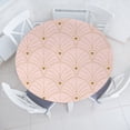 thumbnail image 1 of Ambesonne Art Deco Fitted Round Tablecloth, Rosy Color Classic Scales, 36"- 40" Diameter, Rose and Sand Brown, 1 of 5