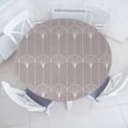 thumbnail image 1 of Ambesonne Art Deco Fitted Round Tablecloth, Warm Taupe Vintage Motif, 45"- 56" Diameter, Warm Taupe and White, 1 of 1