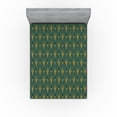 thumbnail image 1 of Ambesonne Art Deco Fitted Sheet, Nostalgic Classic Motif, King Size, Dark Mustard and Dark Teal, 1 of 5