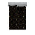 thumbnail image 1 of Ambesonne Art Deco Fitted Sheet & Pillow Sham Set, Black Classic Scales Art, Queen, Black and Sand Brown, 1 of 2
