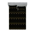 thumbnail image 1 of Ambesonne Art Deco Fitted Sheet & Pillow Sham Set, Black Simple Vintage Motif, Full, Black and Sand Brown, 1 of 2
