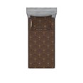 thumbnail image 1 of Ambesonne Art Deco Fitted Sheet & Pillow Sham Set, Dark Brown Classic Scales, Twinxl, Dark Brown Sand Brown, 1 of 2