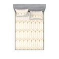 thumbnail image 1 of Ambesonne Art Deco Fitted Sheet & Pillow Sham Set, Eggshell Simple Vintage, Queen, Eggshell and Sand Brown, 1 of 2