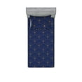 thumbnail image 1 of Ambesonne Art Deco Fitted Sheet & Pillow Sham Set, Navy Blue Classic Scales, Twinxl, Navy Blue Sand Brown, 1 of 2
