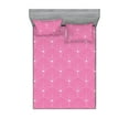 thumbnail image 1 of Ambesonne Art Deco Fitted Sheet & Pillow Sham Set, Pink Color Classic Scales, Calking, Pink and White, 1 of 2
