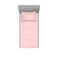 thumbnail image 1 of Ambesonne Art Deco Fitted Sheet & Pillow Sham Set, Rose Simple Vintage Motif, Twinxl, Rose White, 1 of 2