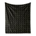 thumbnail image 1 of Ambesonne Art Deco Fleece Throw Blanket Black Vintage Line Shells 70"x90" Black and Sand Brown, 1 of 5