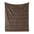 thumbnail image 1 of Ambesonne Art Deco Fleece Throw Blanket Brown Simple Vintage Motif 70"x90" Dark Brown and Sand Brown, 1 of 5