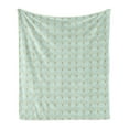 thumbnail image 1 of Ambesonne Art Deco Fleece Throw Blanket Minty Vintage Line Shells 70"x90" Mint Green Sand Brown, 1 of 5