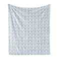 thumbnail image 1 of Ambesonne Art Deco Fleece Throw Blanket Pale Blue Vintage Shells 50"x70" Pale Blue and Sand Brown, 1 of 5