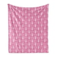 thumbnail image 1 of Ambesonne Art Deco Fleece Throw Blanket Pink Geometric Circles 50"x60" Pink White, 1 of 5