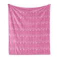 thumbnail image 1 of Ambesonne Art Deco Fleece Throw Blanket Pink Simple Vintage Motif 70"x90" Pink and White, 1 of 5