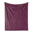 thumbnail image 1 of Ambesonne Art Deco Fleece Throw Blanket Plum Vintage Line Shells 50"x60" Plum and Sand Brown, 1 of 5