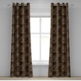 thumbnail image 1 of Ambesonne Art Deco Grommet Curtain, Lines Geometric Abstract, 50"x120", Chocolate Amber and Mustard, 1 of 5