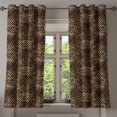 thumbnail image 1 of Ambesonne Art Deco Grommet Curtain, Lines Geometric Abstract, 50"x63", Chocolate Amber and Mustard, 1 of 5