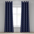 thumbnail image 1 of Ambesonne Art Deco Grommet Curtain, Navy Vintage Line Shells, 50"x72", Navy Blue and Sand Brown, 1 of 5