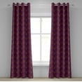 thumbnail image 1 of Ambesonne Art Deco Grommet Curtain, Plum Vintage Line Shells, 50"x84", Plum and Sand Brown, 1 of 5