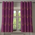 thumbnail image 1 of Ambesonne Art Deco Grommet Curtain, Purple Simple Vintage Grid, 50"x60", Purple and Sand Brown, 1 of 5