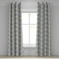 thumbnail image 1 of Ambesonne Art Deco Grommet Curtain, Simple Blossom Nostalgia, 50"x108", Emerald Warm Taupe Dust, 1 of 1