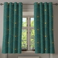 thumbnail image 1 of Ambesonne Art Deco Grommet Curtain, Teal Design Classic Scales, 50"x60", Teal and Sand Brown, 1 of 5