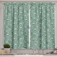 thumbnail image 1 of Ambesonne Art Deco Kitchen Curtains, Cartoon Birds Flowers Leaf, 55"x24", Pastel Green Pale Teal, 1 of 3