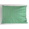 thumbnail image 1 of Ambesonne Art Deco Pillow Sham, Geometric Contemporary, 36" X 20", Turquoise and Yellow, 1 of 2