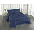 thumbnail image 1 of Ambesonne Art Deco Quilted Bedspread Set 3 Pcs, Navy Simple Vintage Motif, King, Navy Blue and Sand Brown, 1 of 4