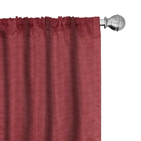 Ambesonne Art Deco Ruby 4-Panel Curtains, Vintage Motif Classic, 56"x95", Pale Maroon Rust