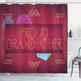 thumbnail image 1 of Ambesonne Art Deco Shower Curtain, Saying with Dots Circles, 69"Wx84"L, Pale Maroon and Sky Blue, 1 of 4