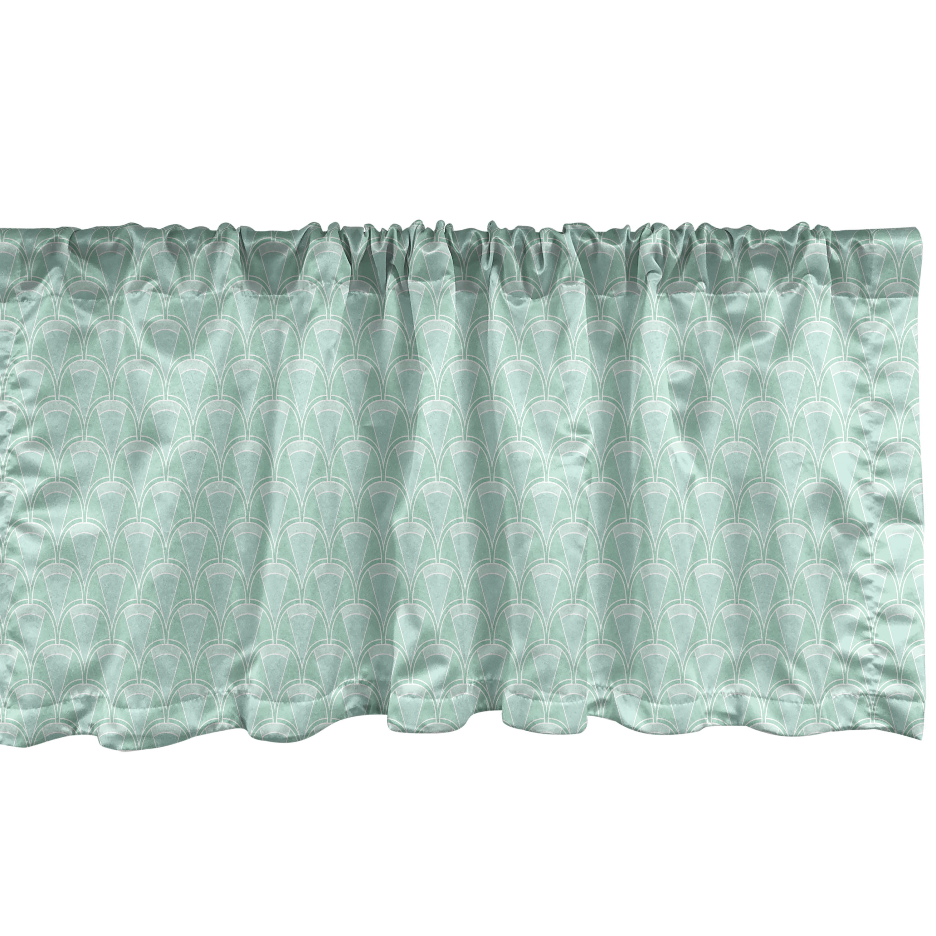 Pastel Green and White Zigzag Satin Rod Pocket Valance Set