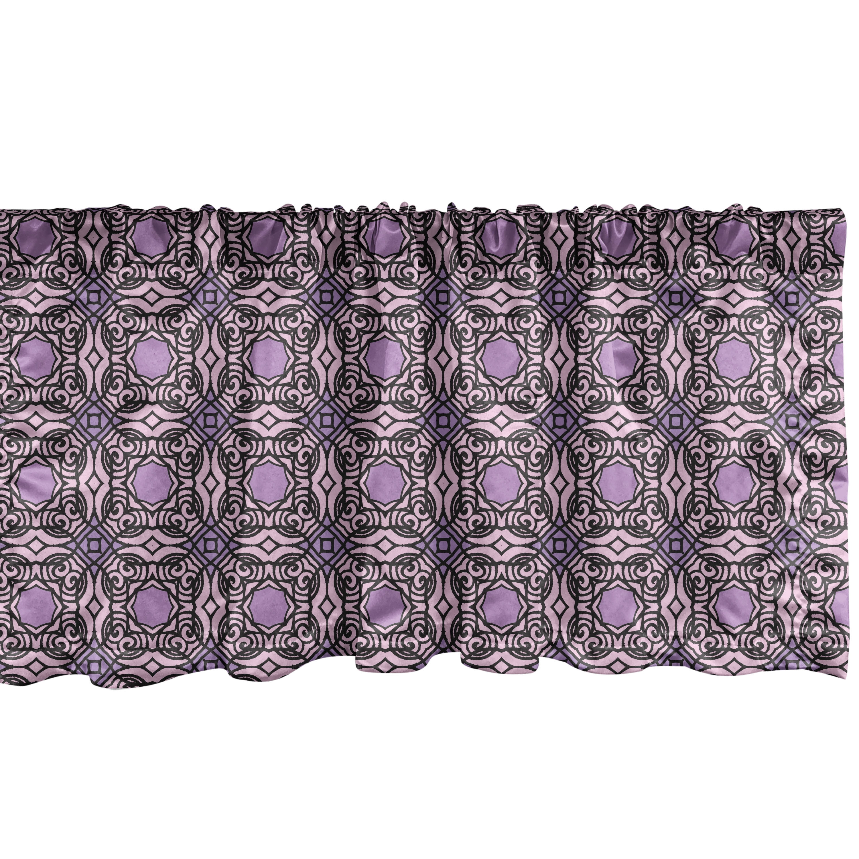 Window Square Valance Ambesonne Art Deco Window Valance, Curvy Edged Squares, 42
