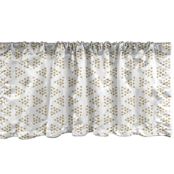 Ambesonne Art Deco Window Valance, Little Triangles Art, 54" X 12", Dark Sand Brown White