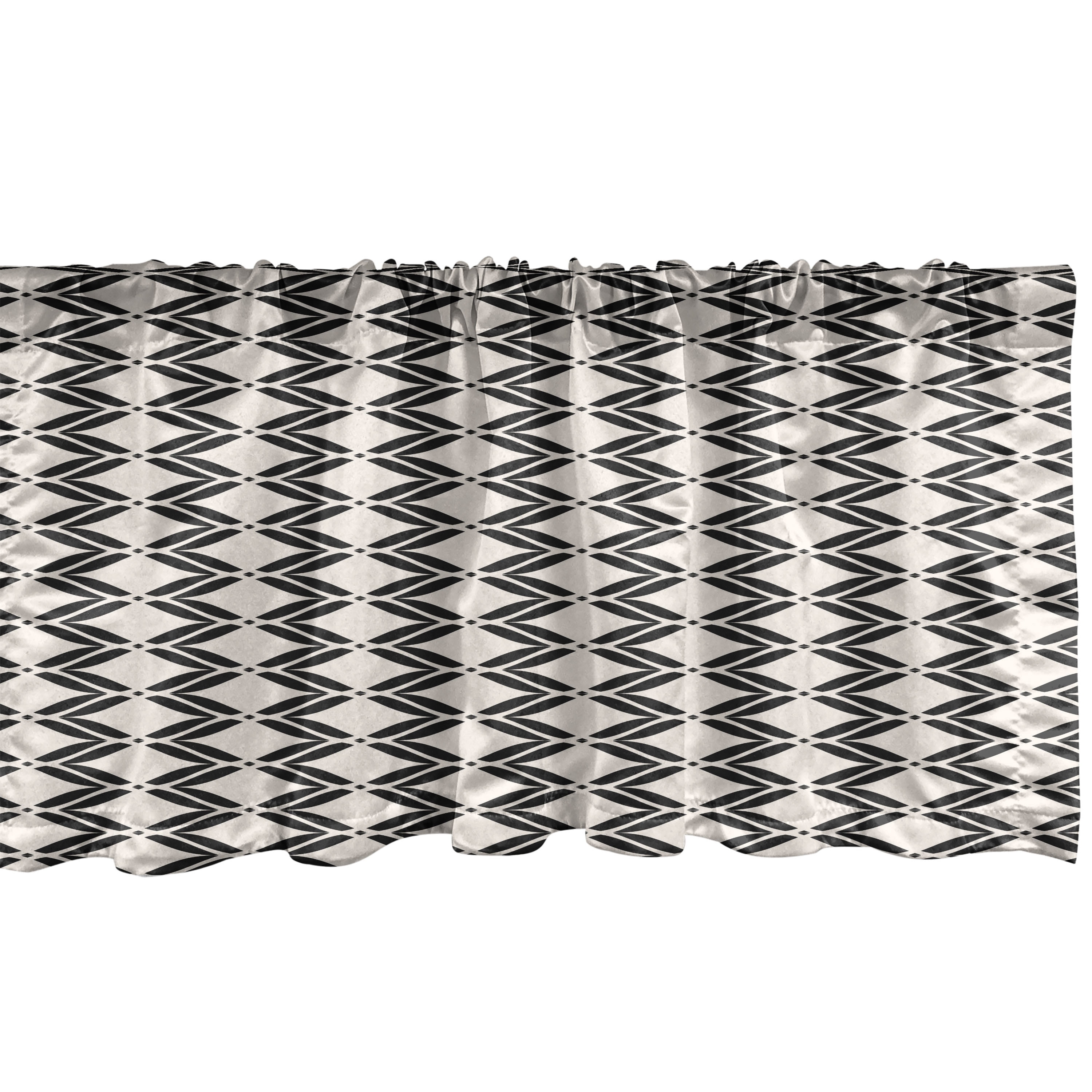 Ambesonne Art Deco Window Valance, Optical Illusion Zigzags, 54