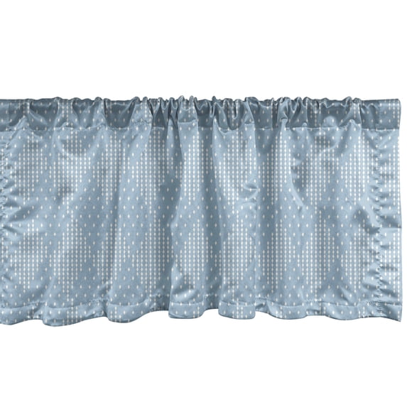 Ambesonne Art Deco Window Valance, Pattern with Tiny Rhombus, 54" X 18", Blue Grey White