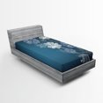 thumbnail image 1 of Ambesonne Art Fitted Sheet, Cherry Blossom Bridal Theme, Twin Size, Petrol Blue Lavender, 1 of 3